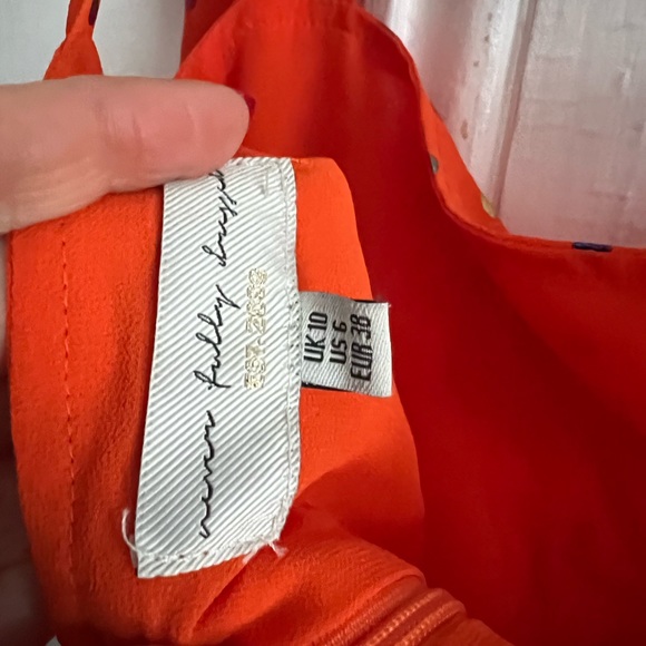 Never Fully Dressed Orange Foil Disco Polka Dot Mini Dress - Picture 4 of 8